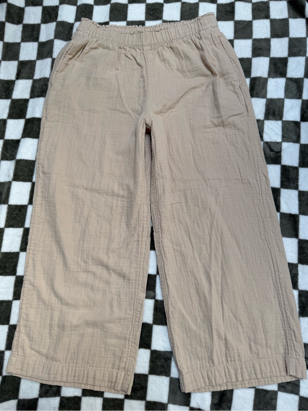 Old Navy Tan Khaki Wide-Leg Elastic Comfort WaistBand Pants